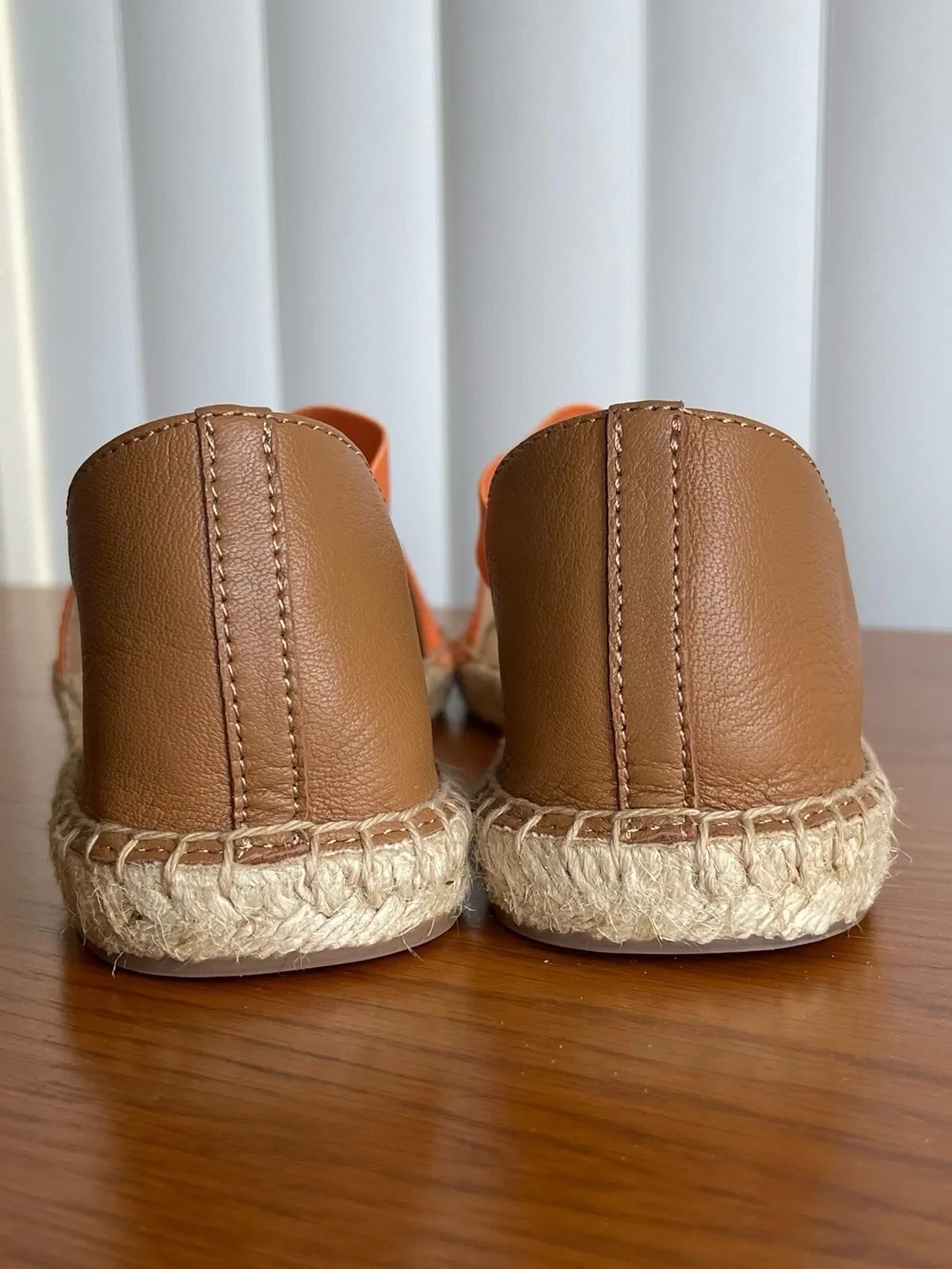 Talbots Illysa Espadrille Sandals Orange Cream Striped Size 7.5